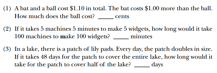 Cognitive Reflection Test CRT